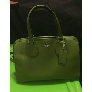 Green coach bag